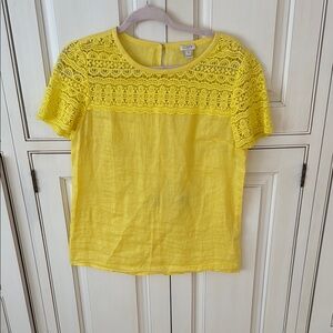 J.Crew Yellow Lace Top